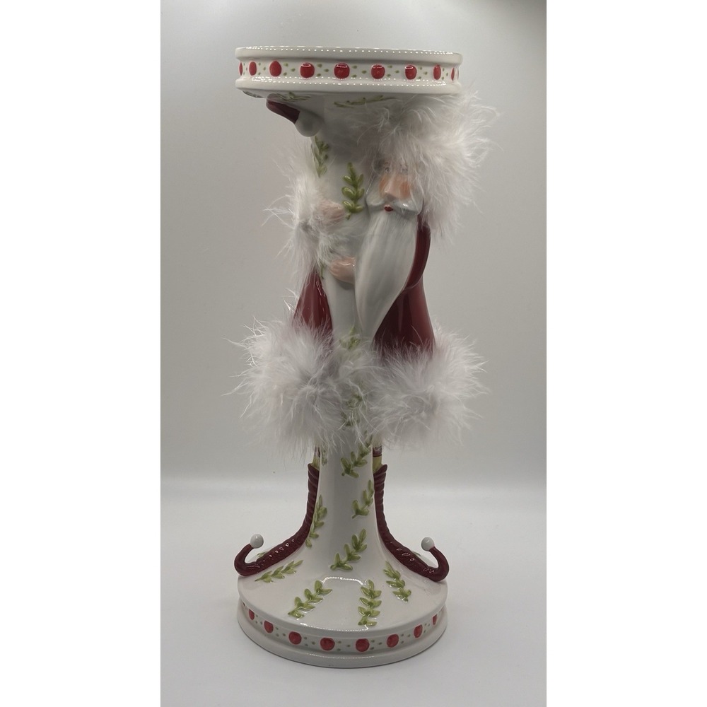 Department 56 Christmas Krinkles Peeking Santa Candlestick Patience Brewster 10"